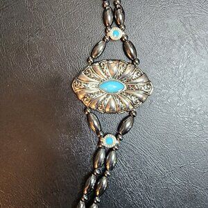 Silver & Turquoise Bracelet with Magnetic Closure